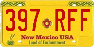 NM license plate 397RFF