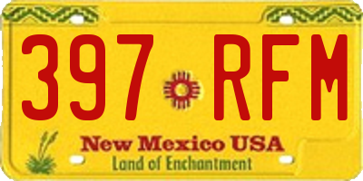 NM license plate 397RFM