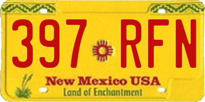 NM license plate 397RFN