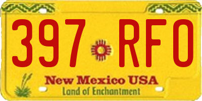 NM license plate 397RFO