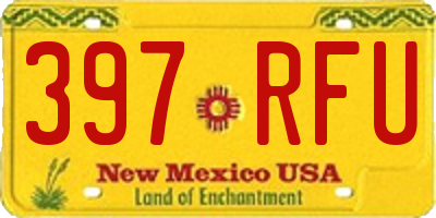NM license plate 397RFU