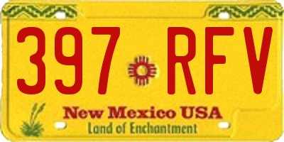 NM license plate 397RFV