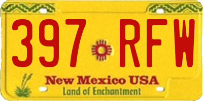 NM license plate 397RFW