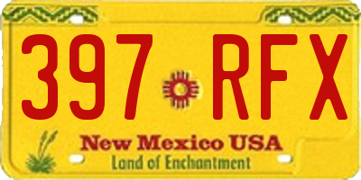 NM license plate 397RFX