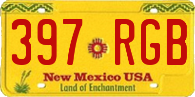 NM license plate 397RGB