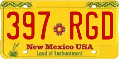 NM license plate 397RGD