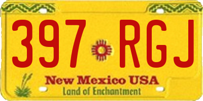 NM license plate 397RGJ
