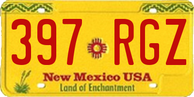 NM license plate 397RGZ