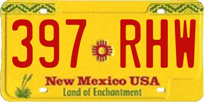 NM license plate 397RHW