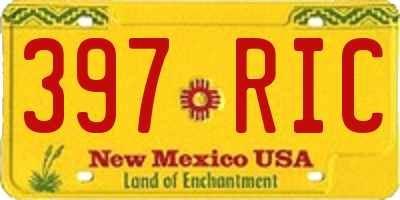 NM license plate 397RIC