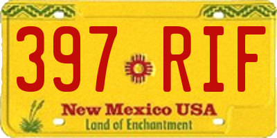 NM license plate 397RIF