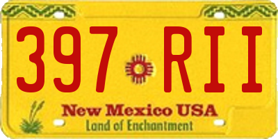 NM license plate 397RII