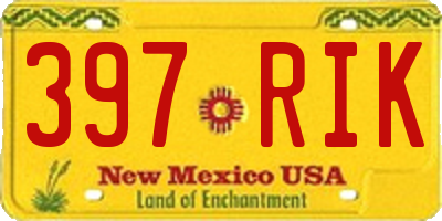 NM license plate 397RIK