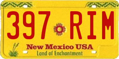 NM license plate 397RIM