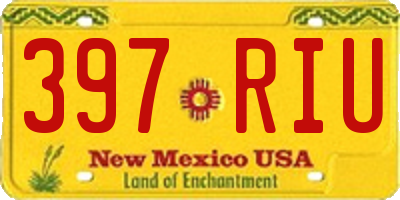 NM license plate 397RIU
