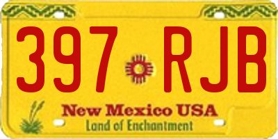 NM license plate 397RJB
