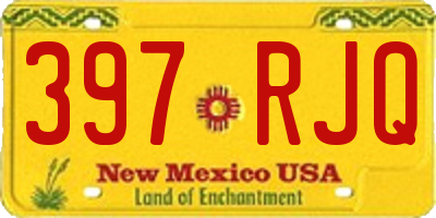 NM license plate 397RJQ