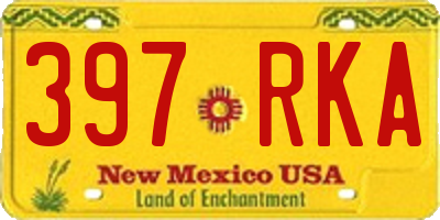 NM license plate 397RKA