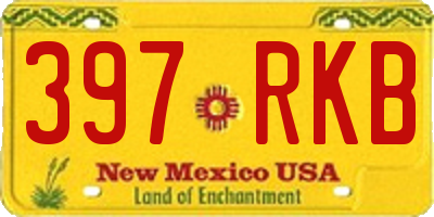 NM license plate 397RKB