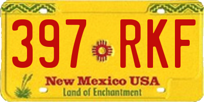 NM license plate 397RKF