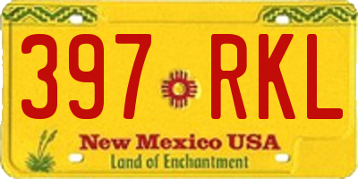 NM license plate 397RKL
