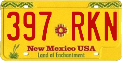 NM license plate 397RKN