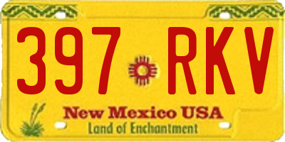 NM license plate 397RKV