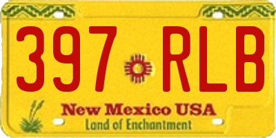NM license plate 397RLB
