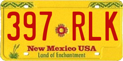 NM license plate 397RLK