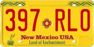 NM license plate 397RLO