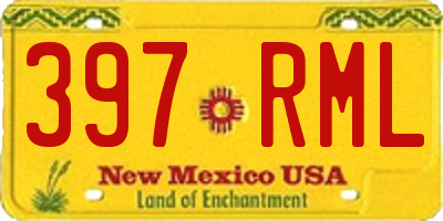 NM license plate 397RML