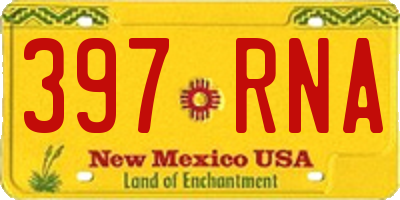 NM license plate 397RNA