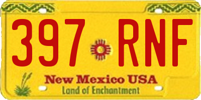 NM license plate 397RNF