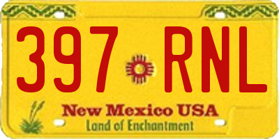 NM license plate 397RNL