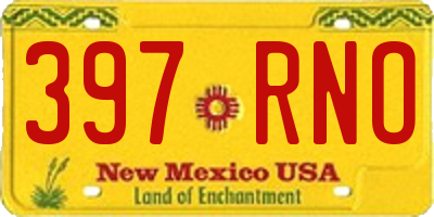 NM license plate 397RNO