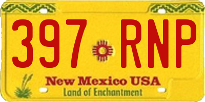NM license plate 397RNP