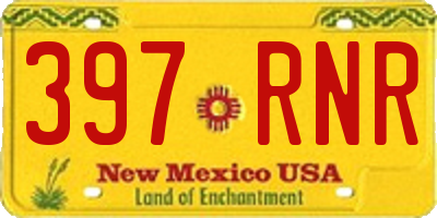 NM license plate 397RNR