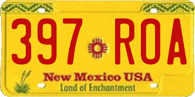 NM license plate 397ROA