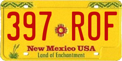 NM license plate 397ROF