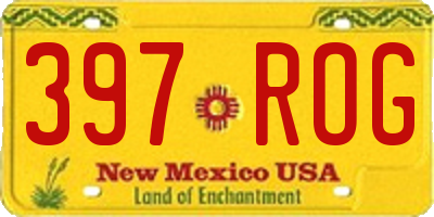NM license plate 397ROG