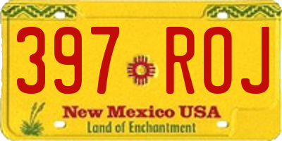 NM license plate 397ROJ
