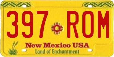 NM license plate 397ROM