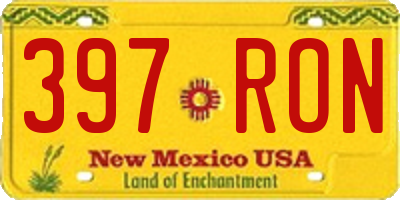 NM license plate 397RON