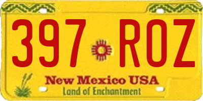 NM license plate 397ROZ