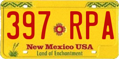 NM license plate 397RPA