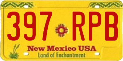 NM license plate 397RPB