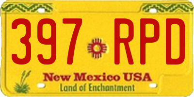 NM license plate 397RPD