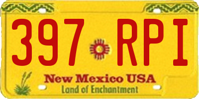 NM license plate 397RPI