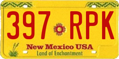 NM license plate 397RPK