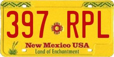 NM license plate 397RPL
